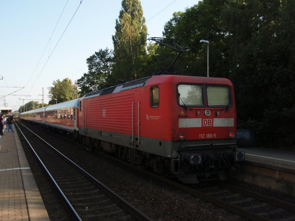 112 180 als RE Hamburg Hbf - Padborg in Elmshorn. 07.08.2009