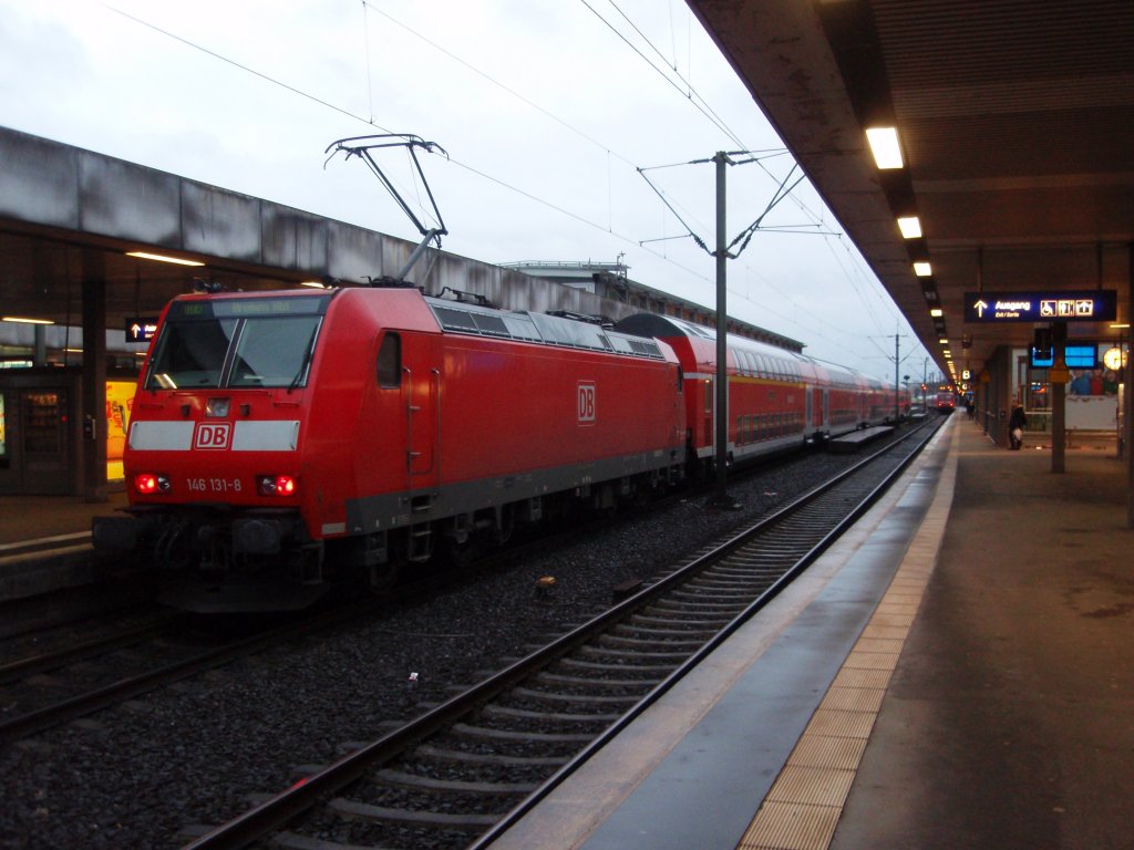 146 131 als RE nach Bremen Hbf in Hannover Hbf. 13.03.2010