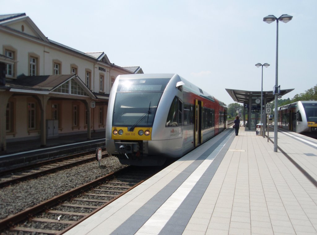 509 110 der Hessischen Landesbahn als HLB Gelnhausen - Gieen in Nidda. 29.05.2010