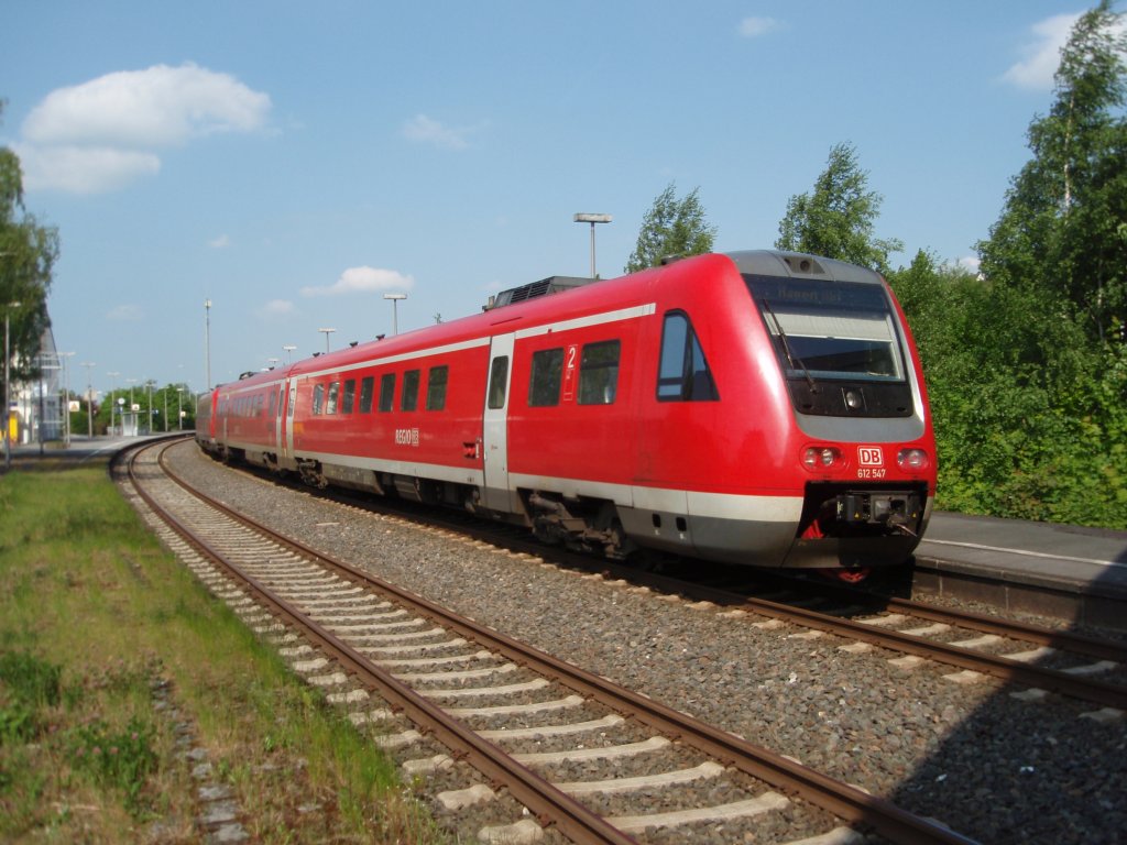 612 547 als RE 17 Kassel-Wilhelmshhe - Hagen Hbf in Frndenberg. 24.05.2010
