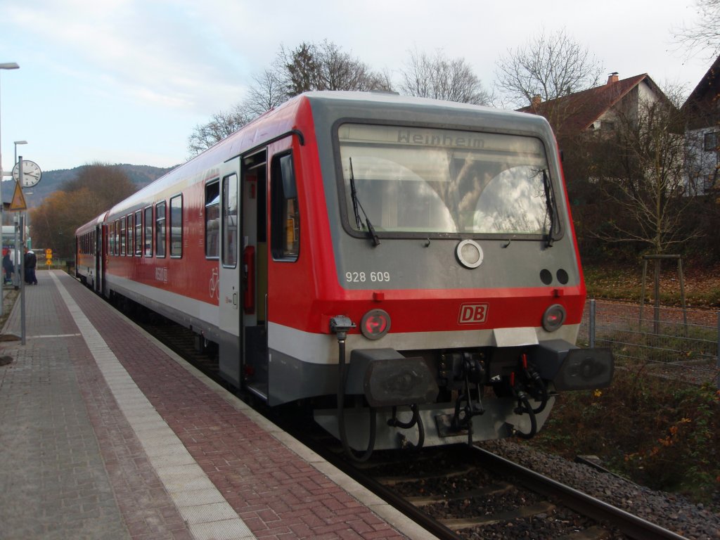 928 609 als RB nach Weinheim (Bergstr.) in Frth (Odenw.). 21.11.2009