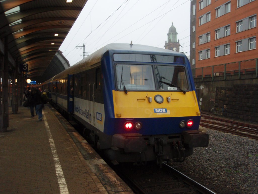 Ein Wittenberger Steuerwagen der Nord-Ostsee-Bahn als RE 13 Ersatzverkehr der eurobahn Mnchengladbach Hbf - Hamm (Westf.) in Hagen Hbf. 06.02.2010