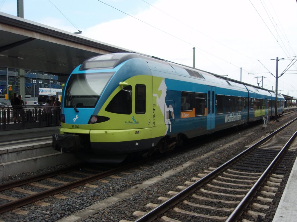 ET 003 der Westfalenbahn als RB 61 nach Bad Bentheim in Bielefeld Hbf. 28.06.2009