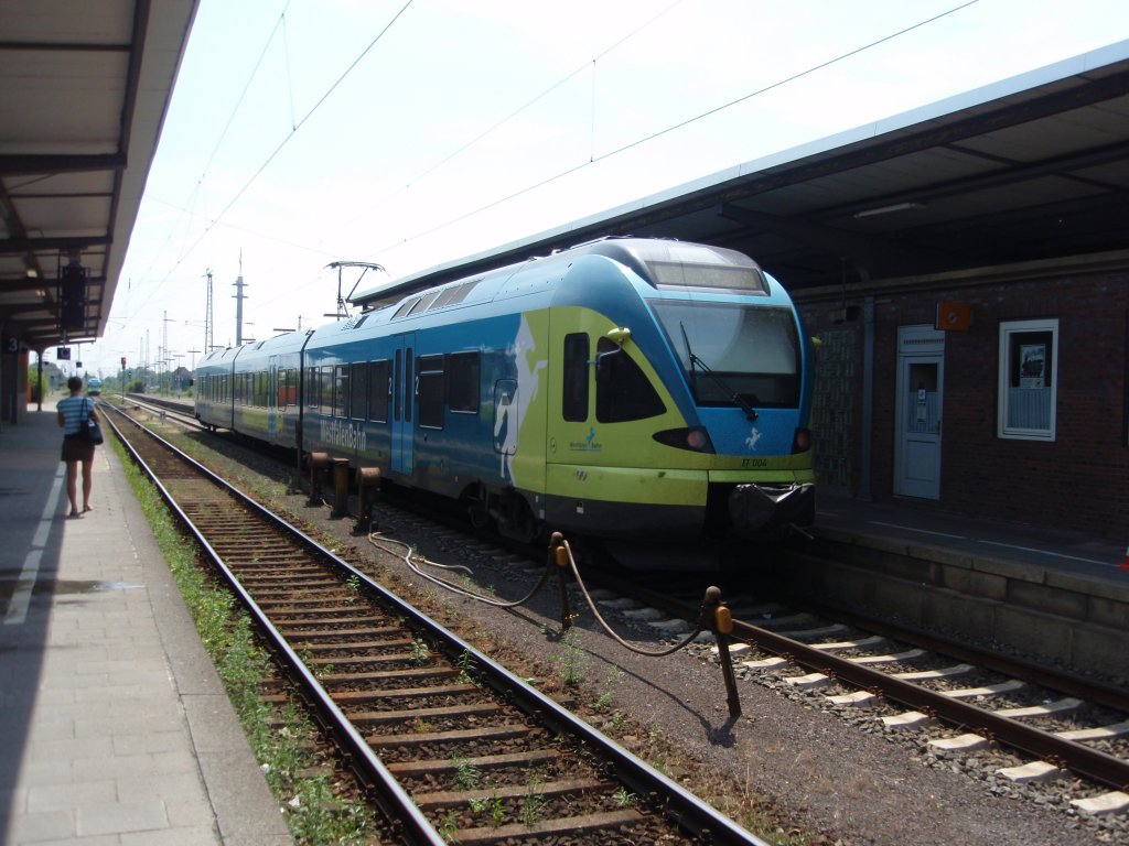ET 004 der Westfalenbahn als RB 61 Bad Bentheim - Bielefeld Hbf in Rheine. 29.06.2010