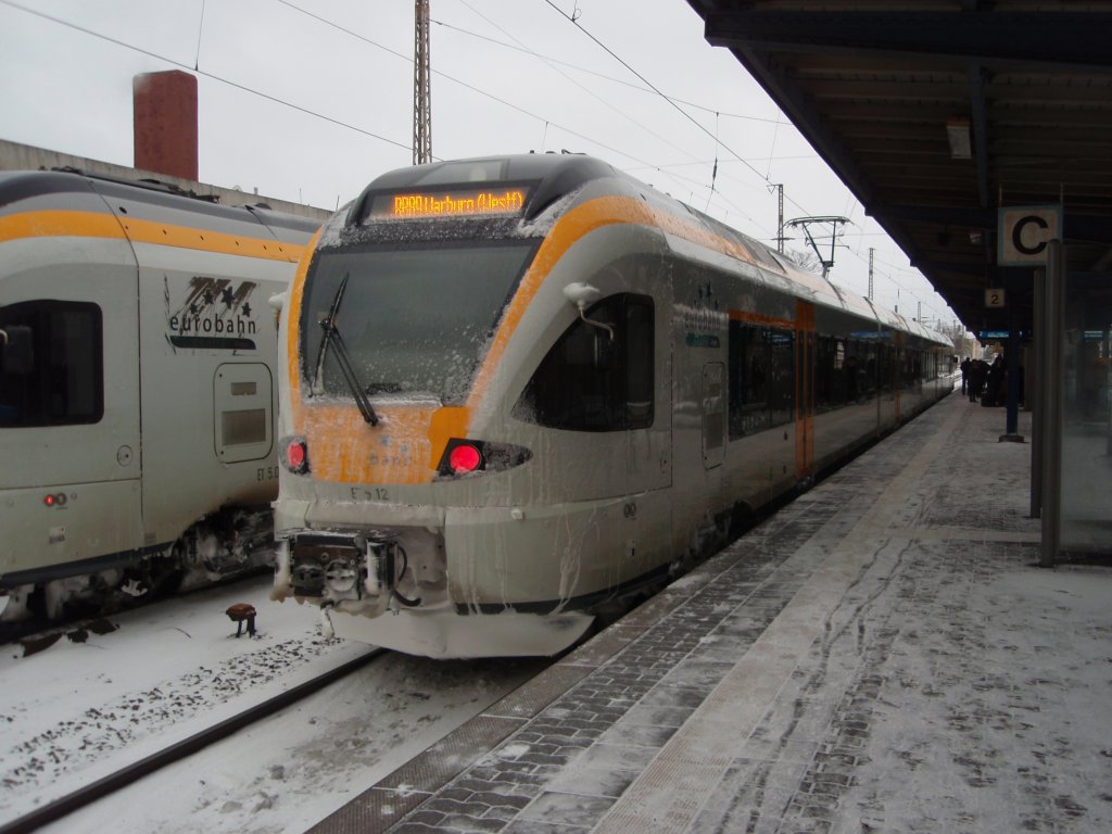 ET 5.12 der eurobahn als RB 89 Mnster (Westf.) Hbf - Warburg (Westf.) in Paderborn Hbf. 09.01.2010