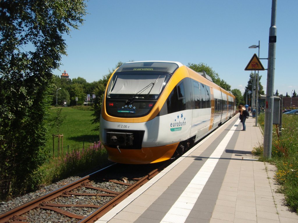 VT 2.06c der eurobahn als RB 73 aus Bielefeld Hbf in Lemgo-Lttfeld. 24.06.2009