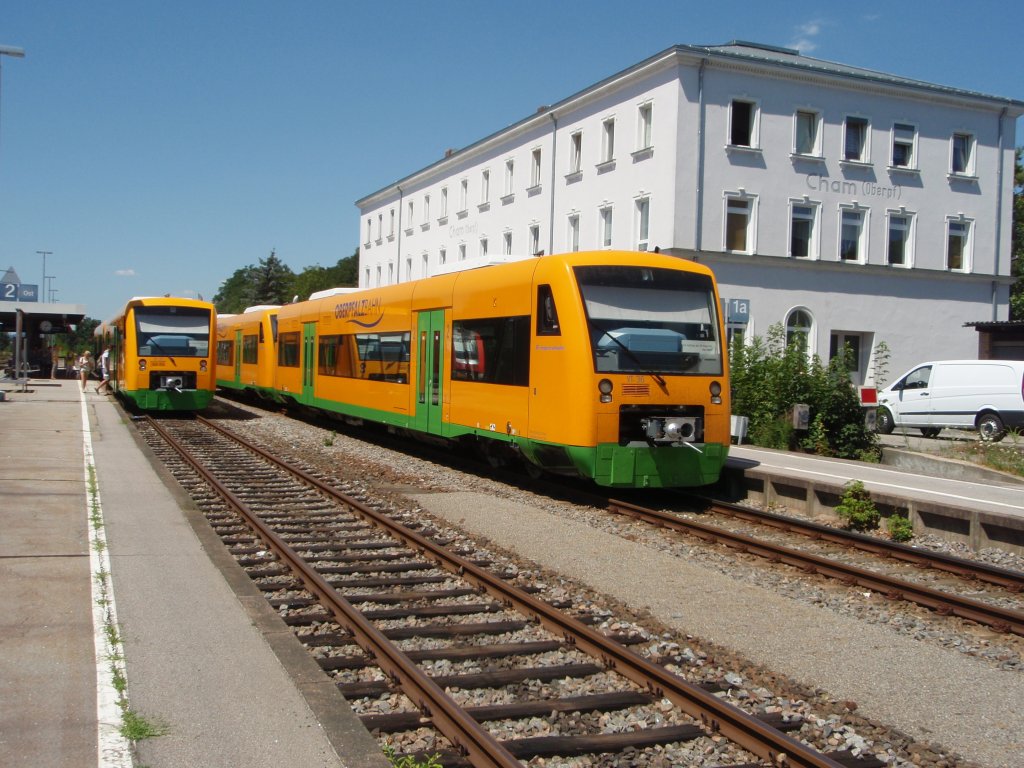 VT 36 der Regentalbahn als RB nach Furth im Wald in Cham (Oberpf.). 22.07.2013