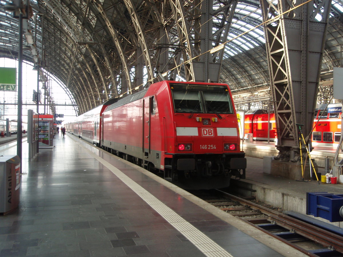 146 254 als RE 30 nach Kassel Hbf in Frankfurt (Main) Hbf. 23.02.2019