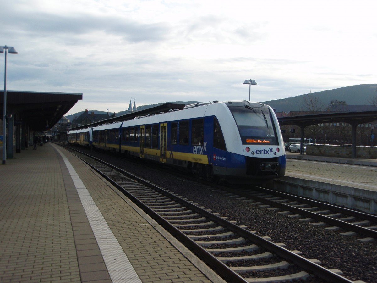 622 715 des Erixx als RE 10 Hannover Hbf - Bad Harzburg in Goslar. 19.12.2015