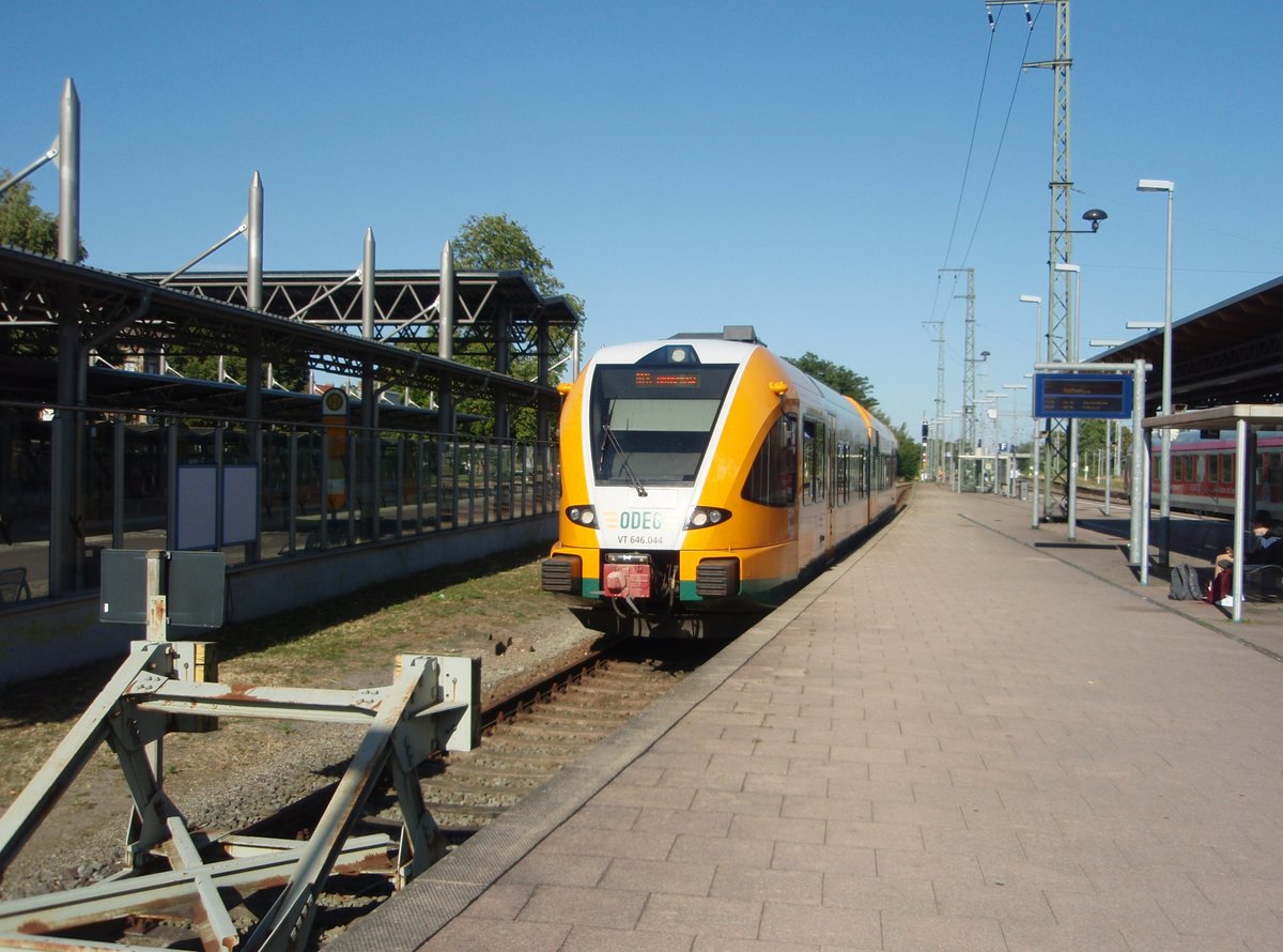 646 044 der Ostdeutschen Eisenbahn als RB 34 aus Rathenow in Stendal. 07.07.2018