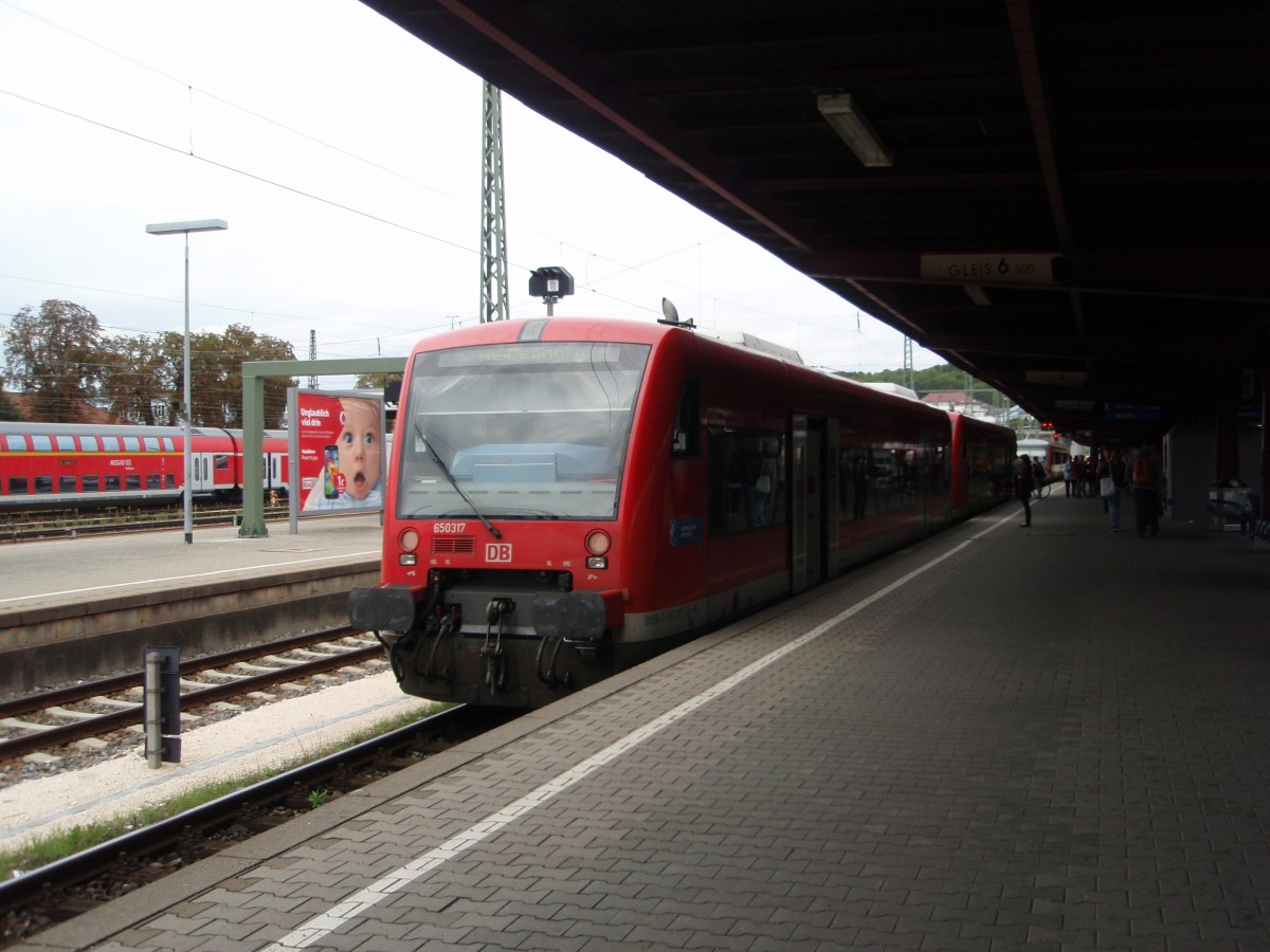 650 317 als RB aus Weienhorn in Ulm Hbf. 25.08.2014