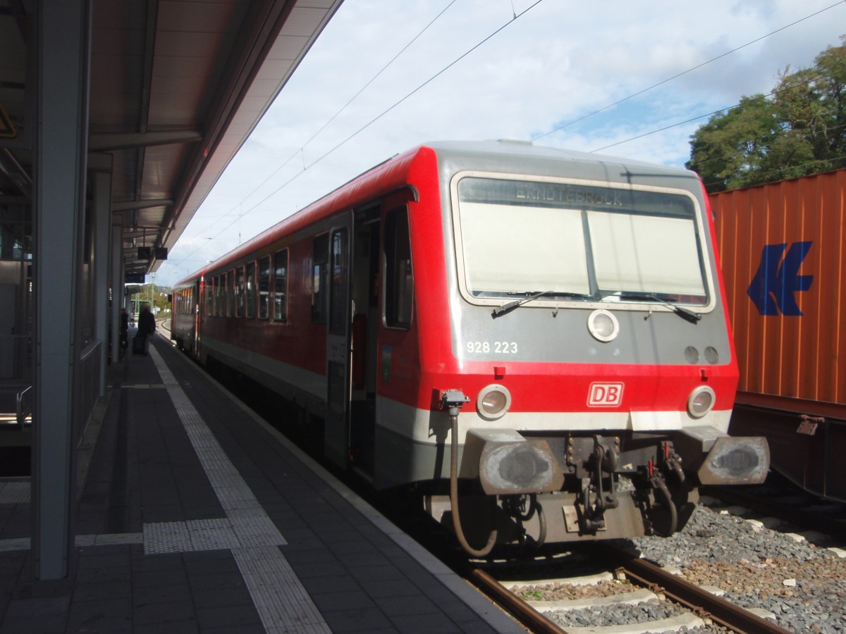 928 223 als RB nach Erndtebrck in Marburg (Lahn). 20.09.2015