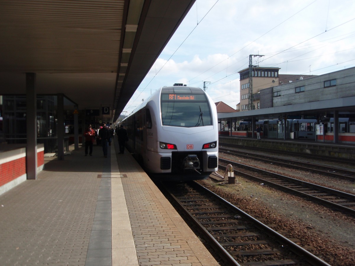 Ein ET 429 als RE 1 Koblenz Hbf - Mannheim Hbf in Saarbrcken Hbf. 28.02.2015