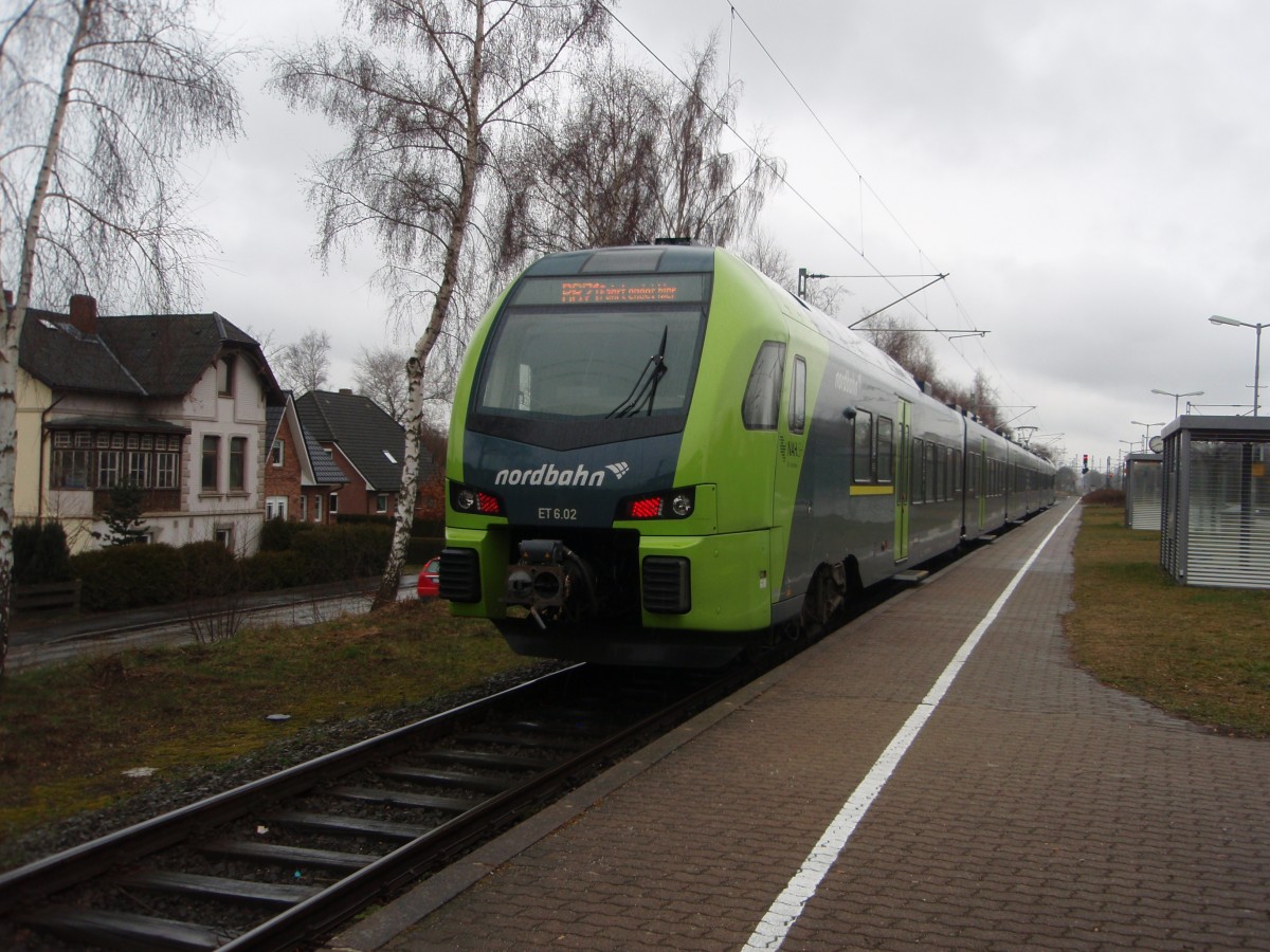 ET 6.02 der Nordbahn als RB 71 aus Hamburg-Altona in Wrist. 21.03.2015