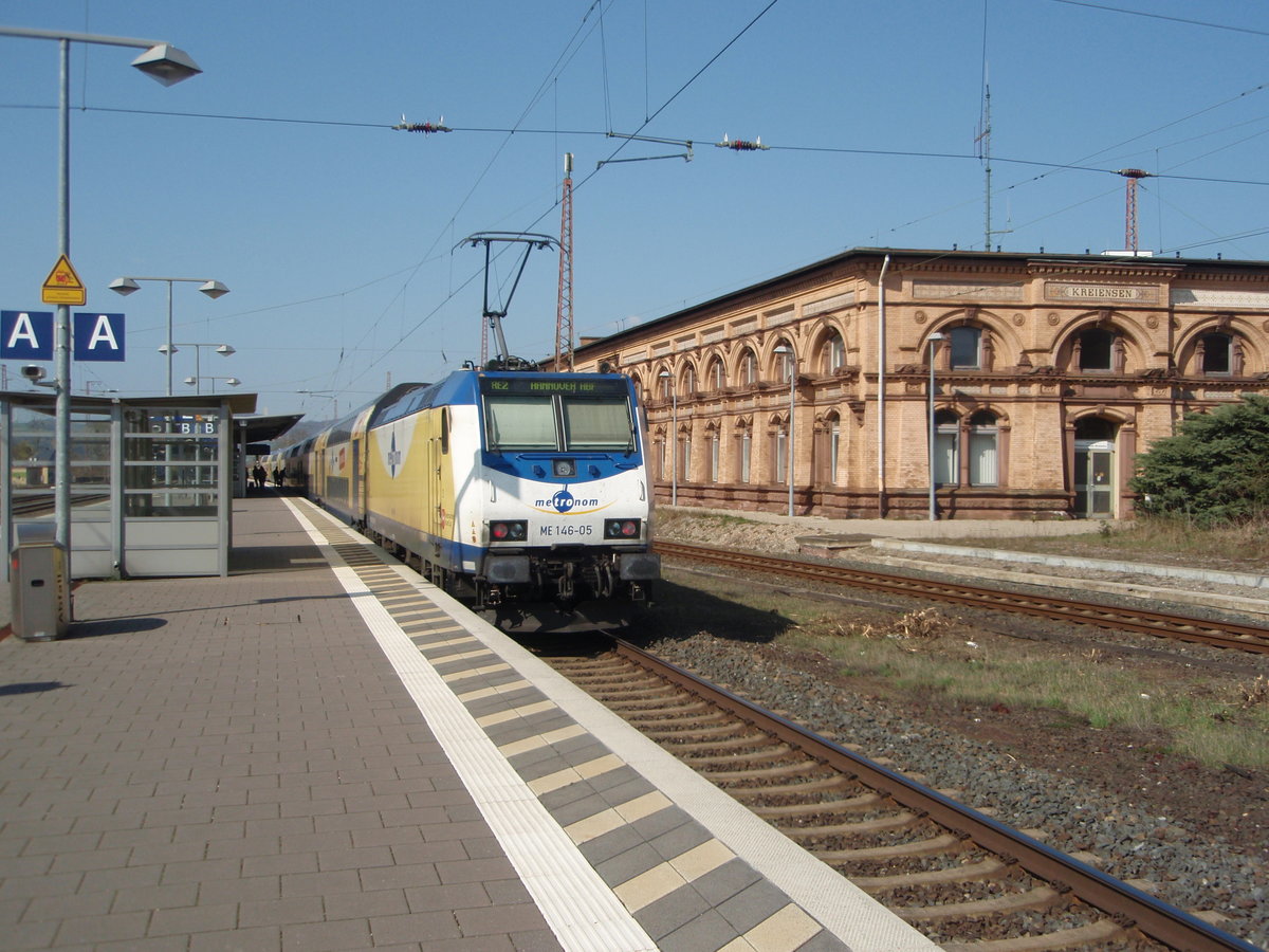 ME 146-05 der metronom Eisenbahngesellschaft als RE 2 Gttingen - Hannover Hbf in Kreiensen. 30.03.2019