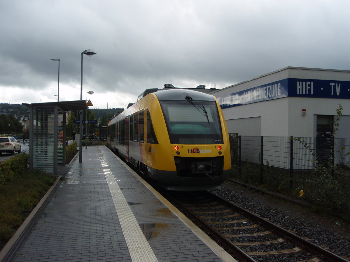 VT 257.2 der Hessischen Landesbahn als RB 92 aus Finnentrop in Olpe. 11.09.2017