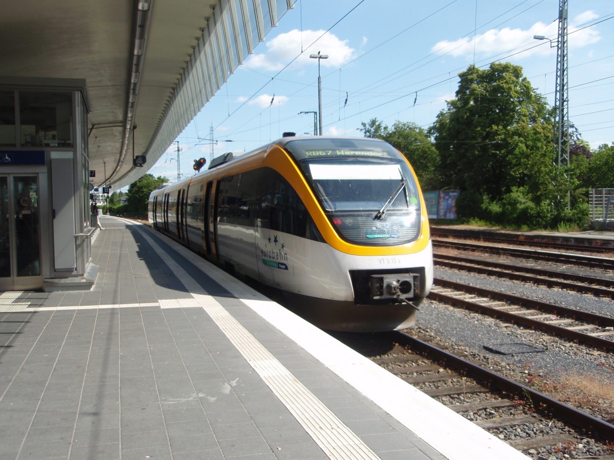 VT 3.13 a der eurobahn als RB 67 nach Warendorf in Mnster (Westf.) Hbf. 13.06.2015