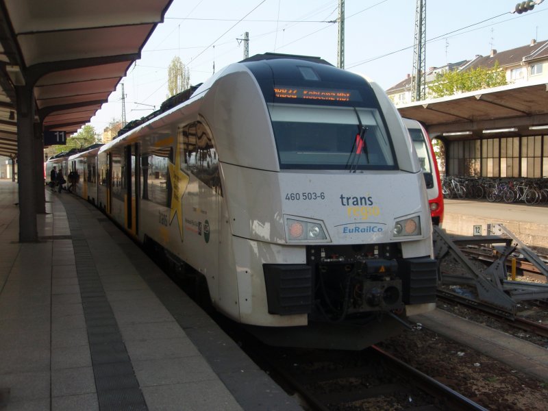 460 503 der trans regio als RB 32 nach Koblenz Hbf in Mainz Hbf. 10.04.2009