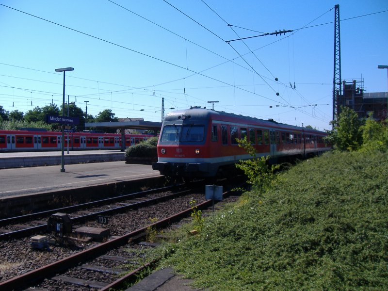 614 063 als RB 76 nach Rotenburg (Wmme) in Minden (Westf.). 19.07.2006