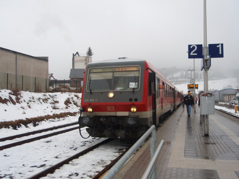 628 560 als Sonderzug aus Dortmund Hbf in Willingen. 07.02.2009