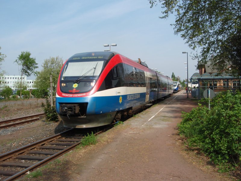 Ein VT 643 der Prignitzer Eisenbahn als RB 44 nach Oberhausen Hbf in Dorsten. 26.04.2009