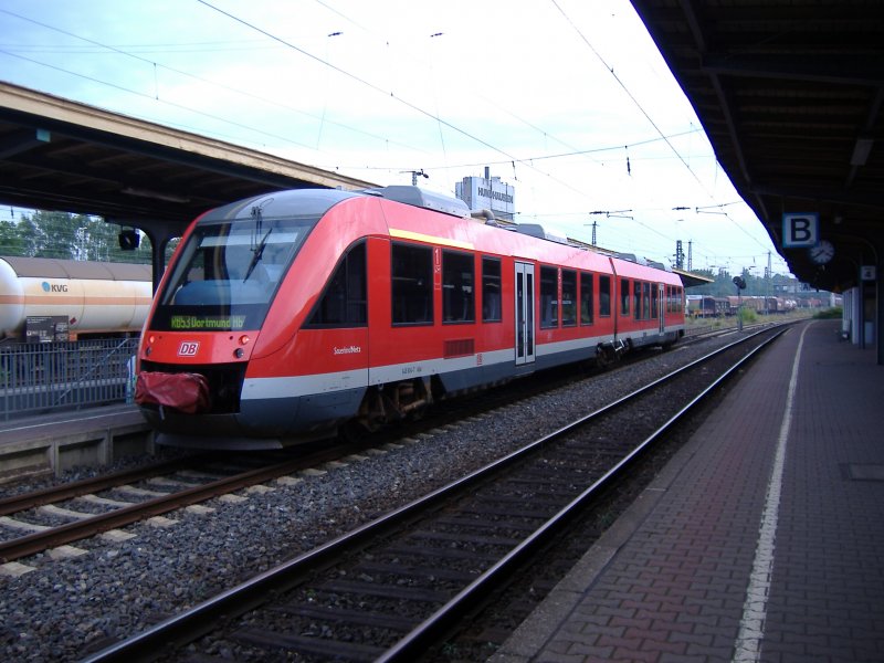 Ein VT 648 als RB 53 nach Dortmund Hbf in Schwerte (Ruhr). 23.07.2006
