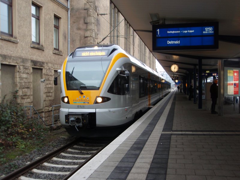ET 5.11 der eurobahn als RB 69 aus Mnster (Westf.) Hbf in Bielefeld Hbf. 15.12.2008