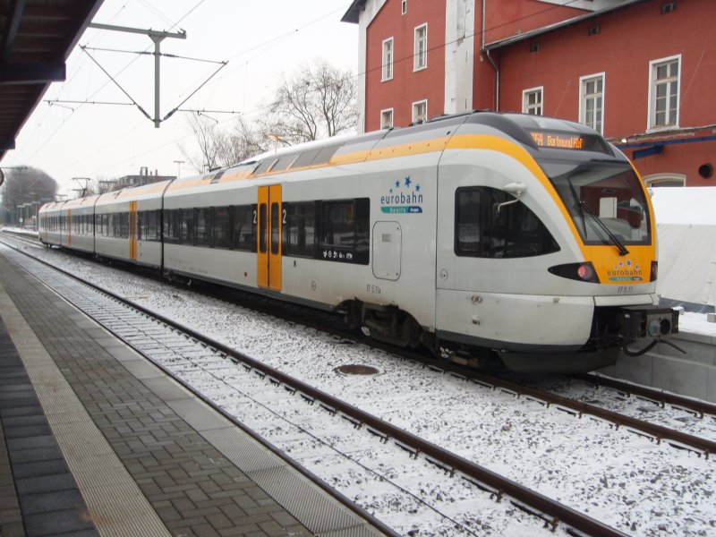 ET 5.11 der eurobahn als RB 59 aus Dortmund Hbf in Soest. 04.01.2009