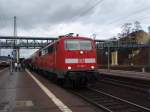 BR 111 111 100 als RE Kassel Hbf - Frankfurt (Main) Hbf in Marburg (Lahn). 27.03.2010