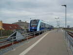 vt-648-alstom-lint-41/826604/614-der-nordjyske-jernbaner-als-r 614 der Nordjyske Jernbaner als R nach Aalborg in Hirtshals. 25.09.2023