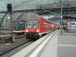 DB Regio Nordost Ein Doppelstock Steuerwagen als RE 7 W�nsdorf-Waldstadt - Belzig in Berlin Hbf. 13.03.2010