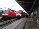 DB Regio Nordost 120 204 als RE 1 nach Hamburg Hbf in Rostock Hbf. 20.03.2010