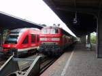 218 451 als RE nach Hannover Hbf in Bad Harzburg. 30.08.2014