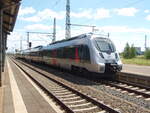 ET 442 Bombardier TALENT 2/780027/9442-613-der-abellio-rail-mitteldeutschland 9442 613 der Abellio Rail Mitteldeutschland als RE 8 Leinefelde - Halle (Saale) Hbf in Nordhausen. 02.07.2022