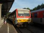 928 677 der Westerwaldbahn als RB 97 nach Daaden in Betzdorf (Sieg). 07.05.2011