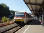 628 677 der Westerwaldbahn als RB 97 nach Daaden in Betzdorf (Sieg). 27.09.2008