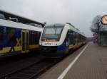 648 485 der Erixx Verkehrsgesellschaft als ERX Uelzen - Bremen Hbf in Soltau. 18.02.2012