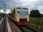 240 der Hohenzollerischen Landesbahn als HzL nach Trossingen Stadt in Trossingen Bahnhof. 29.07.2011