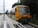 VT 650.88 der Ostdeutschen Eisenbahn als R3 nach Lbz in Hagenow Stadt.