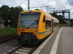 VT 650.88 der Ostdeutschen Eisenbahn als R3 Hagenow Stadt - Lbz in Ludwigslust. 16.08.2011