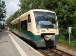 650 032 der Pressnitztalbahn als PRE nach Bergen auf Rgen in Lauterbach Mole.