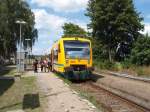 VT 650.76 der Ostdeutschen Eisenbahn als RB 63 aus Eberswalde Hbf in Joachimsthal. 13.08.2014