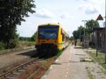 VT 650.76 der Ostdeutschen Eisenbahn als RB 63 nach Berlin-Lichtenberg in Joachimsthal. 13.08.2014