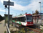 city-bahn-chemnitz-cbc-5/752707/439-der-city-bahn-chemnitz-als-c 439 der City-Bahn Chemnitz als C 13 aus Chemnitz Technopark in Burgstdt. 25.09.2021