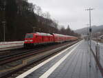 DB Kurhessenbahn/837796/245-017-als-re-97-nach 245 017 als RE 97 nach Usseln bei der Ausfahrt aus Brilon Wald. 04.02.2024