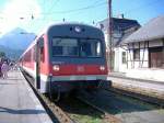 DB Regio Bayern/24934/928-102-als-rb-nach-kempten 928 102 als RB nach Kempten (Allgu) Hbf in Reutte in Tirol. 30.07.2006