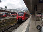 DB Regio Bayern/831630/2442-723-als-rb-60-nach 2442 723 als RB 60 nach Pfronten-Steinach in Garmisch-Partenkirchen. 19.11.2023