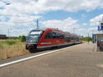 DB Regio Sudost/780024/642-022-als-re-55-nach 642 022 als RE 55 nach Erfurt Hbf in Nordhausen. 02.07.2022