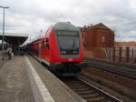 Doppelstock Steuerwagen 3.Gattung Ein Doppelstock Steuerwagen als RE 2 aus Cottbus in Rathenow. 13.03.2010