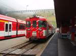 Ein Steuerwagen der Matterhorn-Gotthard-Bahn als R nach Gschenen in Andermatt. 19.09.2017